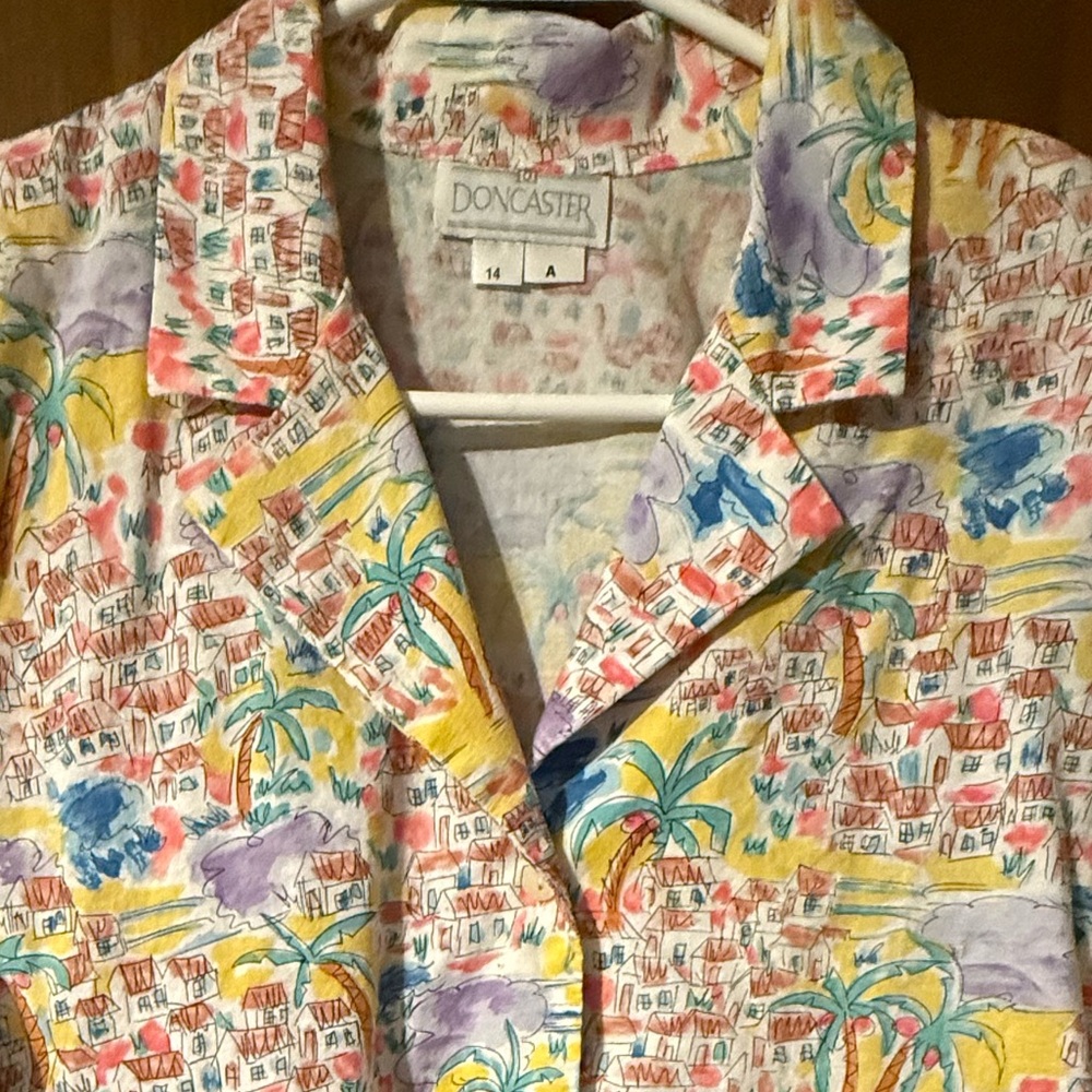 Vintage tropical print set skirt top size 14 Doncaster - Picture 6 of 6